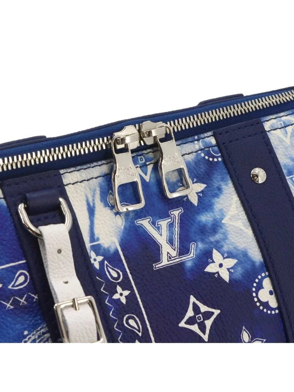 Louis Vuitton Monogram Bandana City Keepall Shoulder Bag Blue White